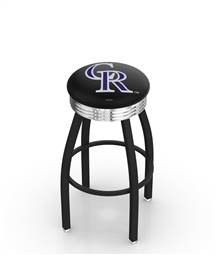  Colorado Rockies 25" Swivel Counter Stool with a Black Wrinkle and Chrome Finish  