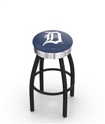  Detroit Tigers 25" Swivel Counter Stool with a Black Wrinkle and Chrome Finish  