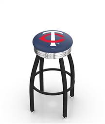  Minnesota Twins 25" Swivel Counter Stool with a Black Wrinkle and Chrome Finish  