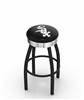  Chicago White Sox 25" Swivel Counter Stool with a Black Wrinkle and Chrome Finish  