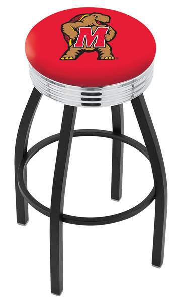  Maryland 25" Swivel Counter Stool with a Black Wrinkle and Chrome Finish  