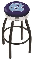  North Carolina 25" Swivel Counter Stool with a Black Wrinkle and Chrome Finish  