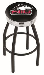  Northern Illinois 25" Swivel Counter Stool with a Black Wrinkle and Chrome Finish  