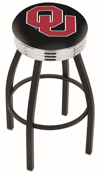 Oklahoma 25" Swivel Counter Stool with a Black Wrinkle and Chrome Finish  
