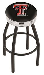  Texas Tech 25" Swivel Counter Stool with a Black Wrinkle and Chrome Finish  