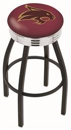  L8B3C Texas State 25" Swivel Counter Stool with a Black Wrinkle and Chrome Finish  