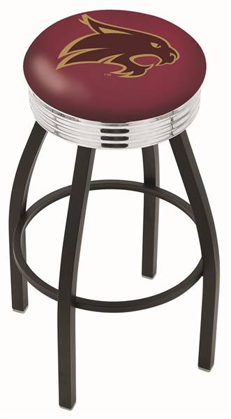  Texas State 25" Swivel Counter Stool with a Black Wrinkle and Chrome Finish  