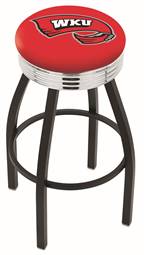  Western Kentucky 25" Swivel Counter Stool with a Black Wrinkle and Chrome Finish  