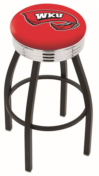  Western Kentucky 25" Swivel Counter Stool with a Black Wrinkle and Chrome Finish  