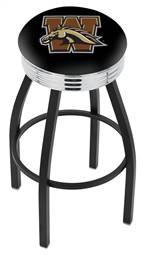  Western Michigan 25" Swivel Counter Stool with a Black Wrinkle and Chrome Finish  