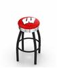  Wisconsin "W" 25" Swivel Counter Stool with a Black Wrinkle and Chrome Finish  