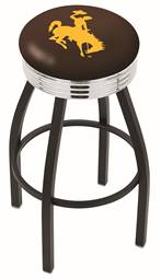  Wyoming 25" Swivel Counter Stool with a Black Wrinkle and Chrome Finish  