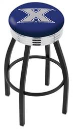  Xavier 25" Swivel Counter Stool with a Black Wrinkle and Chrome Finish  