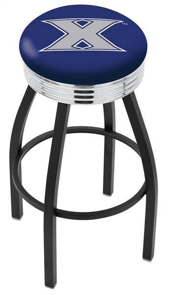  Xavier 25" Swivel Counter Stool with a Black Wrinkle and Chrome Finish  