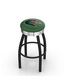  UAB 30" Swivel Bar Stool with a Black Wrinkle and Chrome Finish  