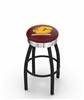  Central Michigan 30" Swivel Bar Stool with a Black Wrinkle and Chrome Finish  