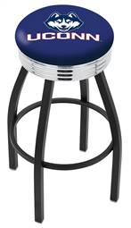  Connecticut 30" Swivel Bar Stool with a Black Wrinkle and Chrome Finish  