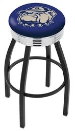  Georgetown 30" Swivel Bar Stool with a Black Wrinkle and Chrome Finish  