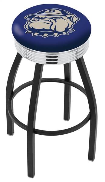  Georgetown 30" Swivel Bar Stool with a Black Wrinkle and Chrome Finish  