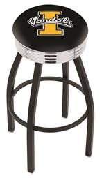  Idaho 30" Swivel Bar Stool with a Black Wrinkle and Chrome Finish  