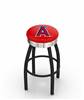  Los Angeles Angels 30" Swivel Bar Stool with a Black Wrinkle and Chrome Finish  