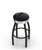  Miami Marlins 30" Swivel Bar Stool with a Black Wrinkle and Chrome Finish  