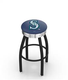  Seattle Mariners 30" Swivel Bar Stool with a Black Wrinkle and Chrome Finish  