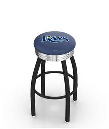  Tampa Bay Rays 30" Swivel Bar Stool with a Black Wrinkle and Chrome Finish  