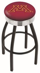  Minnesota 30" Swivel Bar Stool with a Black Wrinkle and Chrome Finish  