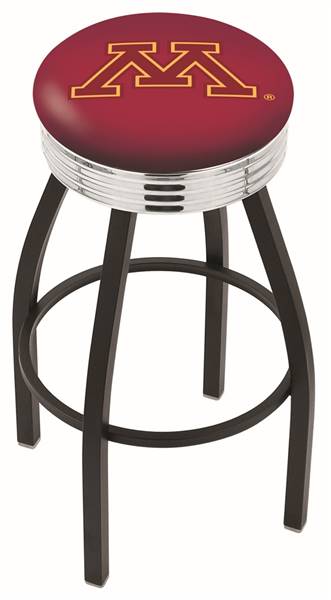  Minnesota 30" Swivel Bar Stool with a Black Wrinkle and Chrome Finish  