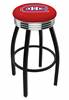  Montreal Canadiens 30" Swivel Bar Stool with a Black Wrinkle and Chrome Finish  