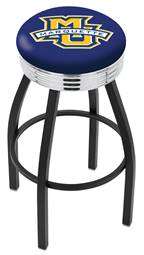  Marquette 30" Swivel Bar Stool with a Black Wrinkle and Chrome Finish  