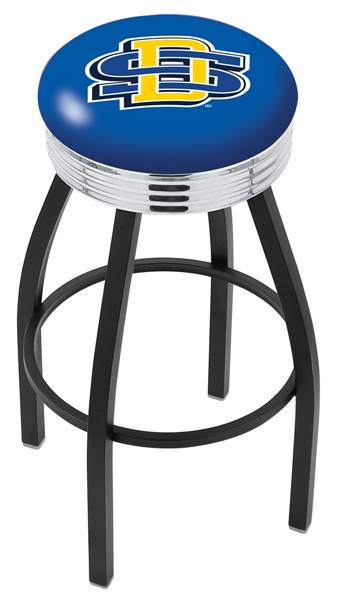  South Dakota State 30" Swivel Bar Stool with a Black Wrinkle and Chrome Finish  