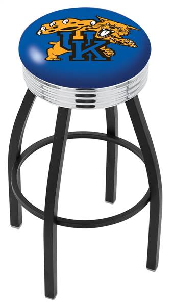  Kentucky "Wildcat" 30" Swivel Bar Stool with a Black Wrinkle and Chrome Finish  