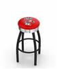  Wisconsin "Badger" 30" Swivel Bar Stool with a Black Wrinkle and Chrome Finish  