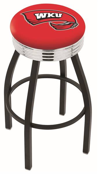  Western Kentucky 30" Swivel Bar Stool with a Black Wrinkle and Chrome Finish  