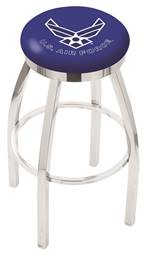  U.S. Air Force 25" Swivel Counter Stool with Chrome Finish  