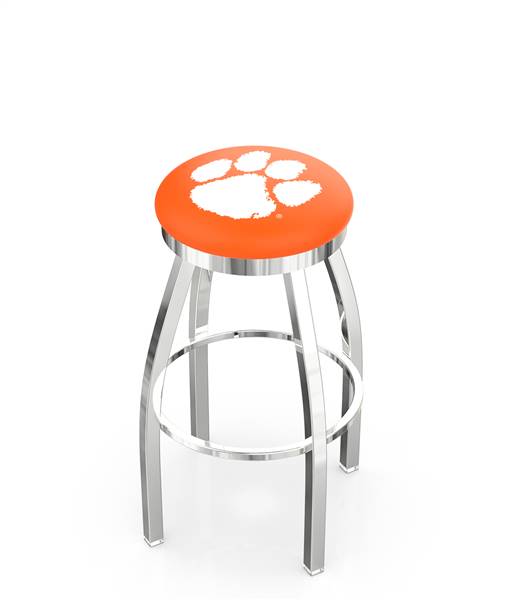  L8C2C Clemson 25" Swivel Counter Stool with Chrome Finish  