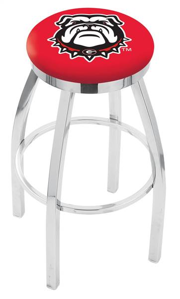  Georgia "Bulldog" 25" Swivel Counter Stool with Chrome Finish  