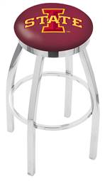  Iowa State 25" Swivel Counter Stool with Chrome Finish  