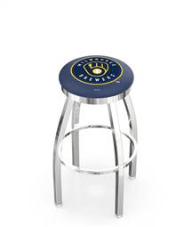 Milwaukee Brewers 25" Swivel Counter Stool with Chrome Finish  