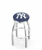  New York Yankees 25" Swivel Counter Stool with Chrome Finish  