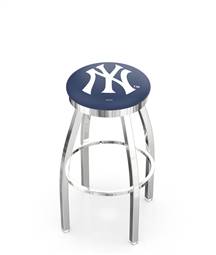  New York Yankees 25" Swivel Counter Stool with Chrome Finish  