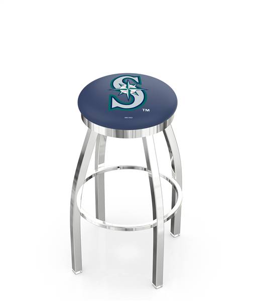  Seattle Mariners 25" Swivel Counter Stool with Chrome Finish  