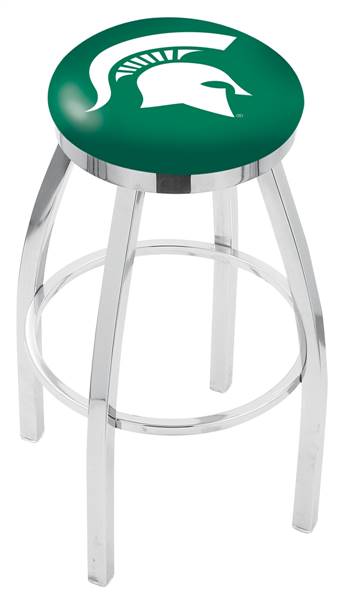  Michigan State 25" Swivel Counter Stool with Chrome Finish  