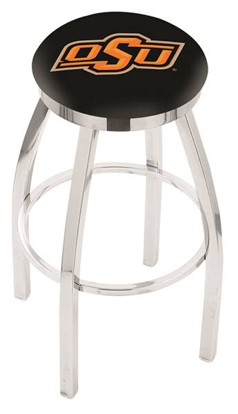  Oklahoma State 25" Swivel Counter Stool with Chrome Finish  