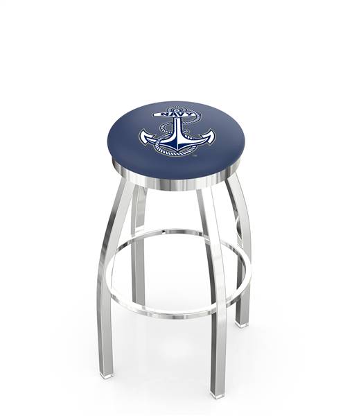  US Naval Academy (NAVY) 25" Swivel Counter Stool with Chrome Finish  