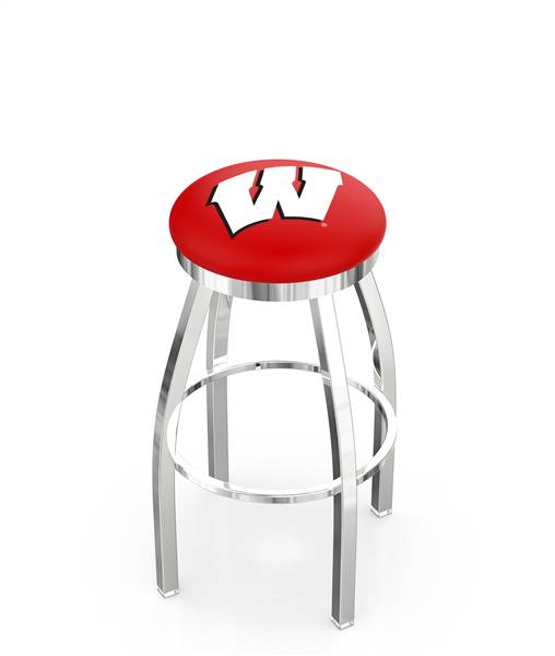  Wisconsin "W" 25" Swivel Counter Stool with Chrome Finish  