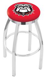  Georgia "Bulldog" 30" Swivel Bar Stool with Chrome Finish  