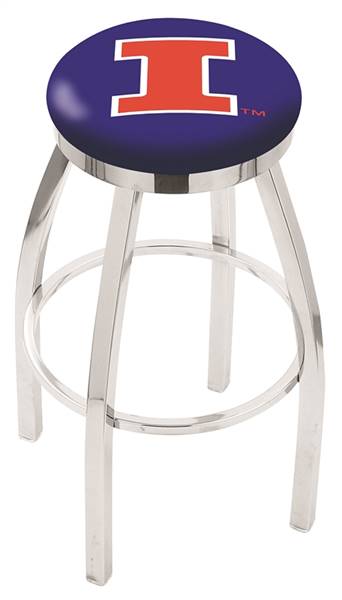  Illinois 30" Swivel Bar Stool with Chrome Finish  